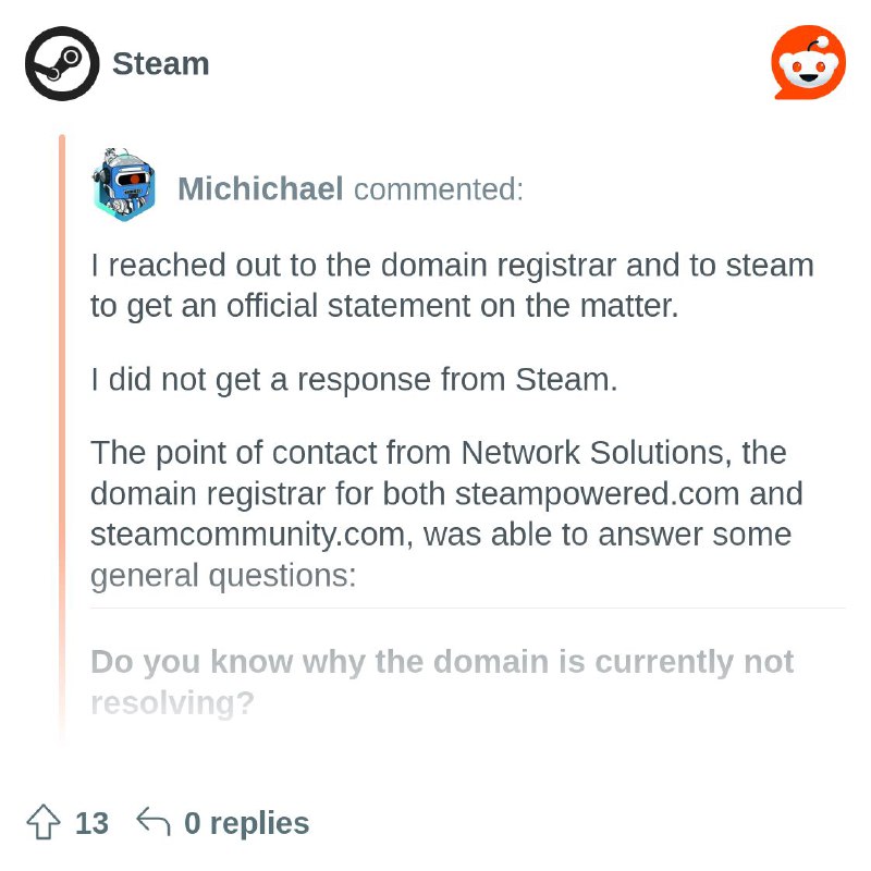 Michichael's comment on 